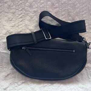 Quince Black Pebbled Leather Crossbody Bag